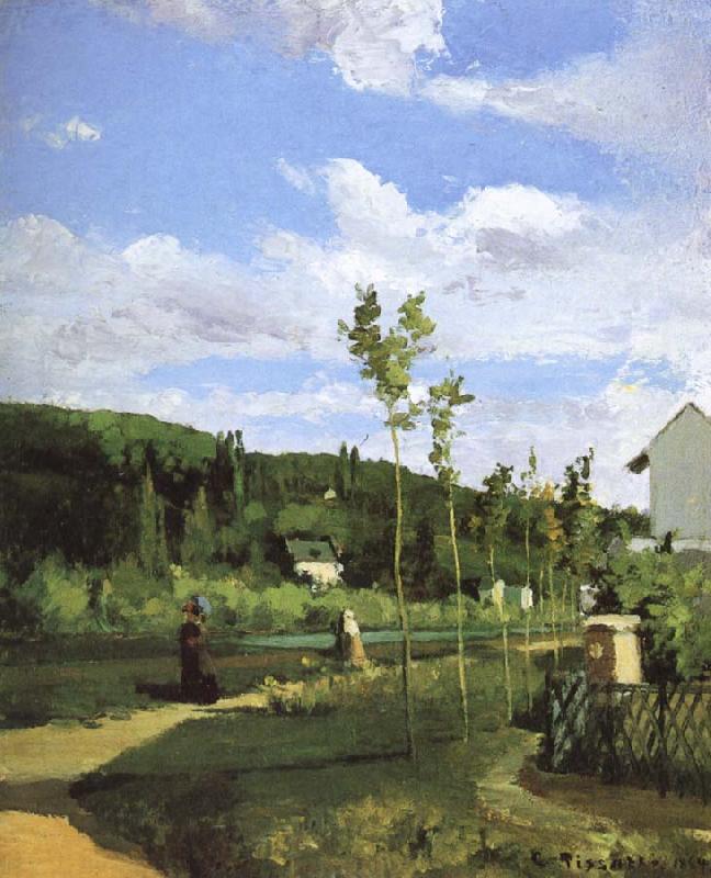 Camille Pissarro Walking along the village oil painting image